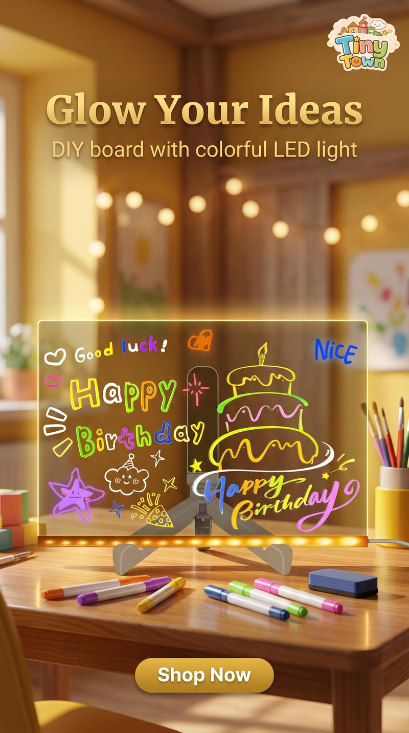 Tiny Town™ GlowNote LED Erasable Message Board Lamp