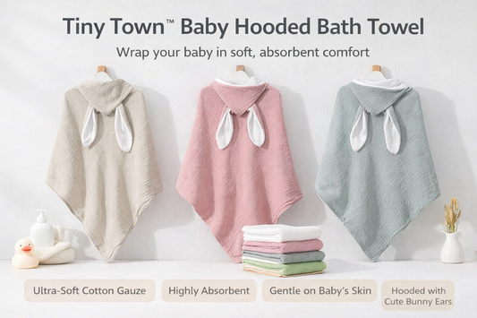 Tiny Town™ Baby Hooded Bath Towel